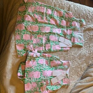 Lilly Pulitzer Pink and Green Floral Set